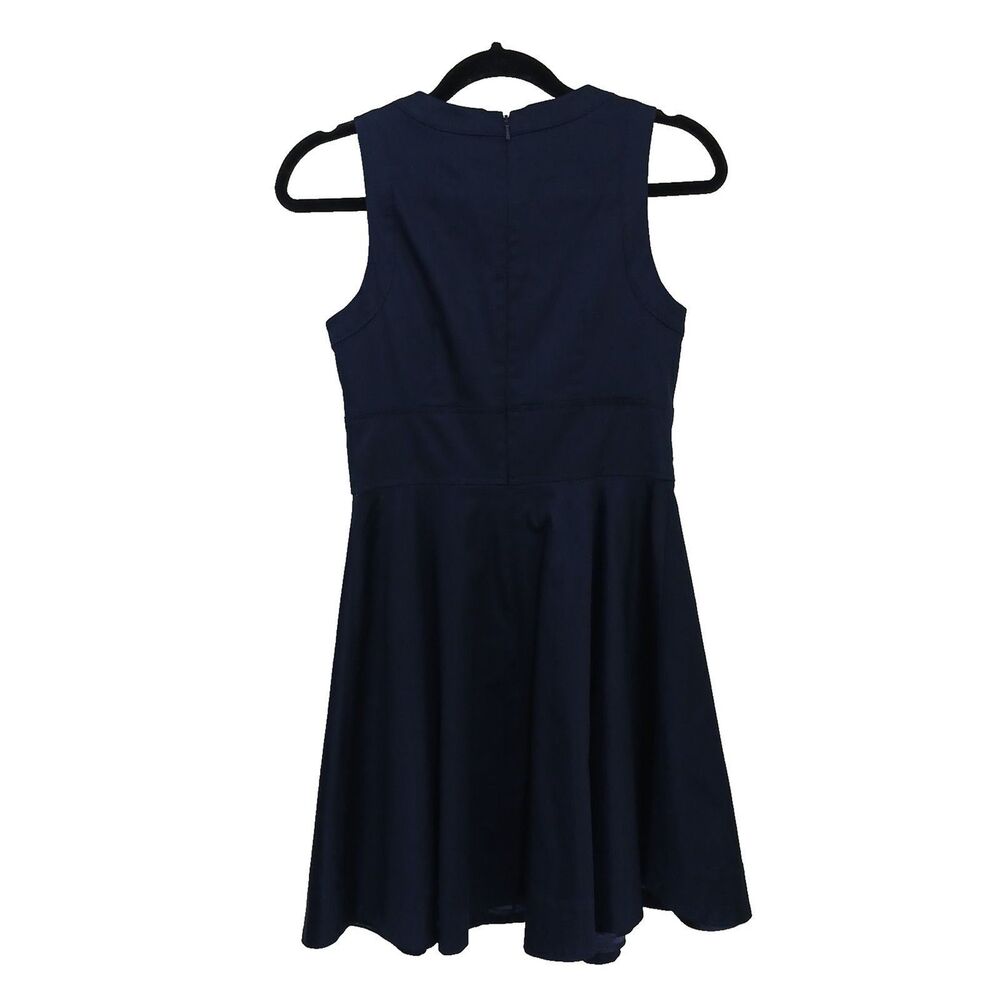 French Connection Women's Fit & Flare Dress Navy Blue Classic Boat Neck Size 6 - Picture 6 of 7